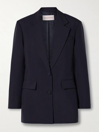 Valentino Garavani Blazer In Cr&ecirc;pe Di Lana - Blu