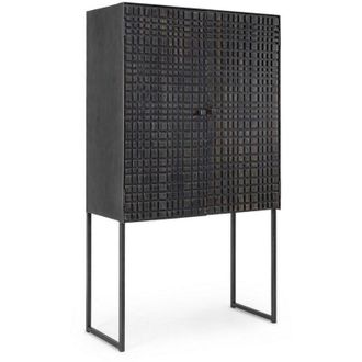 BIZZOTTO Credenza Dorset con struttura in acciaio, cassetti in legno, stile industriale -2 Ante - 3 Cassetti