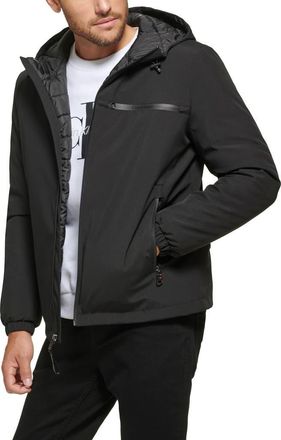Calvin Klein Water Resistant Hooded Jacket in Black at Nordstrom Rack, Size Xx-Large