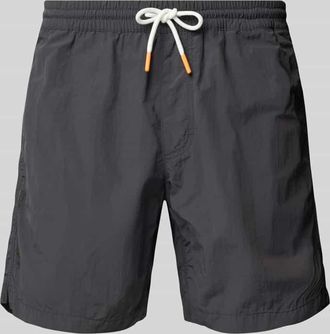 Ecoalf Badehose mit elastischem Bund Modell LANAIALF in Graphit, Gr&ouml;&szlig;e XXL