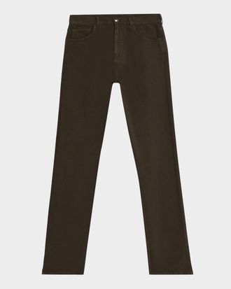 Canali Men & apos;s Cotton-Stretch Straight Fit Five-Pocket Pants