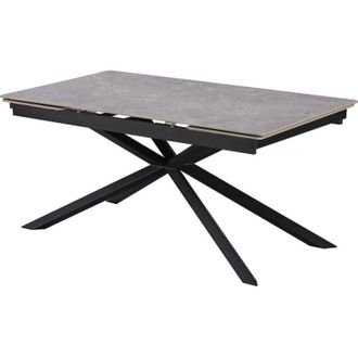 Habitat et Jardin Tavolo da pranzo allungabile in ceramica per 6-10 persone Celeste - Grigio marmorizzato