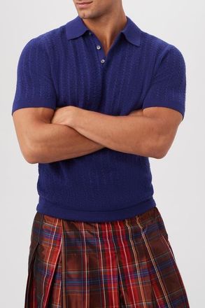 Mr Turk Asher Short Sleeve Knit Polo in Amethyst Aura at Nordstrom, Size X-Large