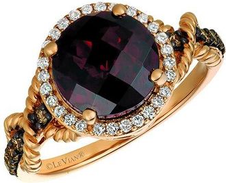 Le Vian Pomegranate Garnet 14K Rose Gold 3.02 Ct. Tw. Diamond & Garnet Cocktail Ring