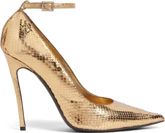 Dsquared2 snakeskin-effect leather pumps - women - Calf Leather/Calf Leather/Leather - 37 - Gold