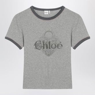Chloé Chiné Jersey Baby Fit T-Shirt mit Logo-Print