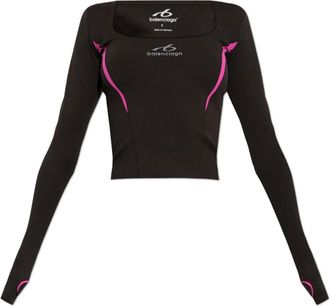Balenciaga Tops, Dames, Bruin, S, Logo Top