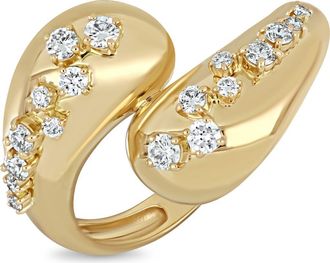 Bony Levy 18K Gold Mika Diamond Crossover Ring in 18K Yellow Gold at Nordstrom, Size 6.5