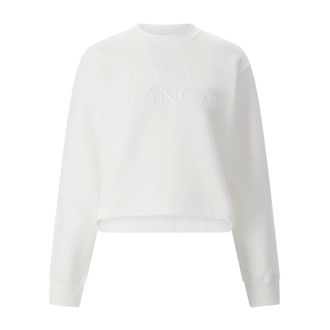 Casablanca Hoodies & sweatvesten, Dames, Wit, S, Sweatshirts