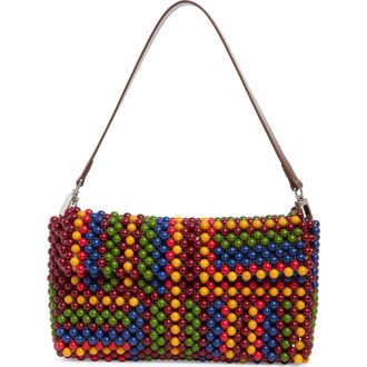 Staud Timmy Beaded Shoulder Bag in Jungle Stripe at Nordstrom