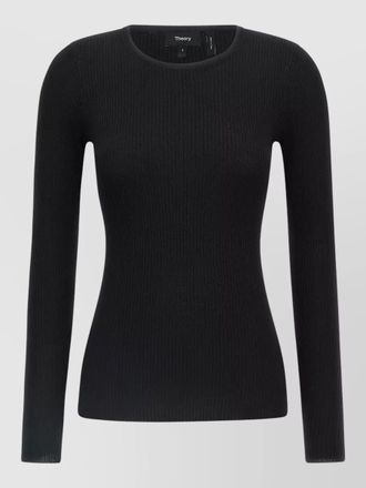 Theory slim fit crew neck ribbed knit top