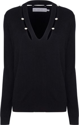 Proenza Schouler Elsie cut-out ribbed jumper - women - Viscose - L - Black