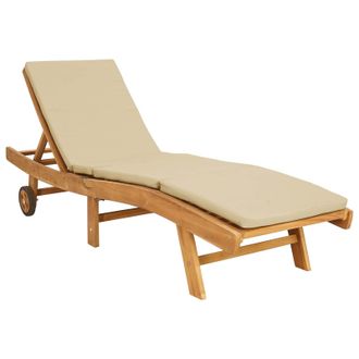 vidaXL Tumbona Marr&oacute;n Y Beige Poli&eacute;ster Vidaxl