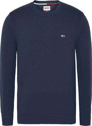 Tommy Jeans Pure Cotton Pullover - Heren - Ronde hals truien - Blauw - XS - Katoen - Truien & Vesten