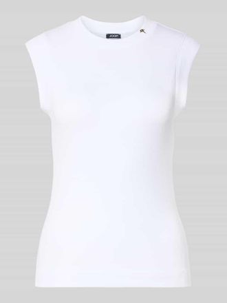 Joop Slim Fit Top mit Logo-Detail Modell Tonda in Weiss, Gr&ouml;&szlig;e 34