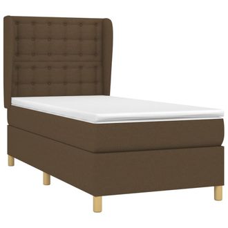 vidaXL Vidaxl - Cama Box Spring Con Colch&oacute;n Tela Marr&oacute;n Oscuro 80x200 Cm