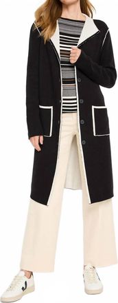 Nic+Zoe Evening Chill Reversible Knit Jacket In Black Onyx