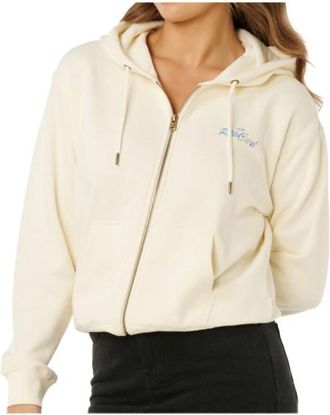 Rip Curl Lay Day Relaxed Zip Through Sweat- & Trainingsjacke f&uuml;r Damen | wei&szlig;/beige