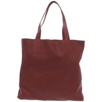 Herm&egrave;s Brown Red Color Leather Tote Bag (Pre-Owned)