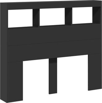 vidaXL Cabecero De Cama Con Led Negro 120x17x102 Cm Vidaxl