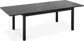 Oviala Oviala - Mesa de jardín extensible de aluminio negro