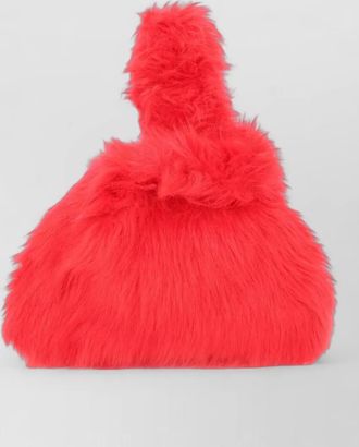 Msgm mini bag unique shape faux fur texture