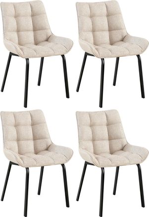 Clp Clp - Set De 4 Sillas De Comedor Saranda Marfil Negro