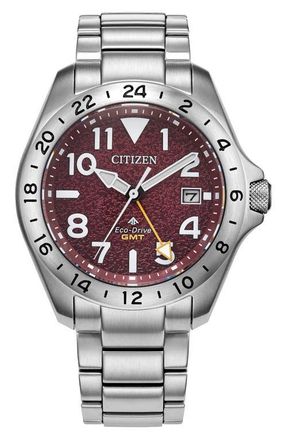 Citizen Promaster Land GMT Eco-Drive Bracelet Watch, 39.5mm in Silver-Tone at Nordstrom