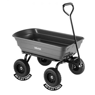 OEM Carro De Jard&iacute;n Con Funci&oacute;n Basculante Carga De 272 Kg, Carro De Jard&iacute;n De Polietileno Mecanismo De Volcado De 90&deg;, Con Ruedas Giratorias De 180&deg;, Rod