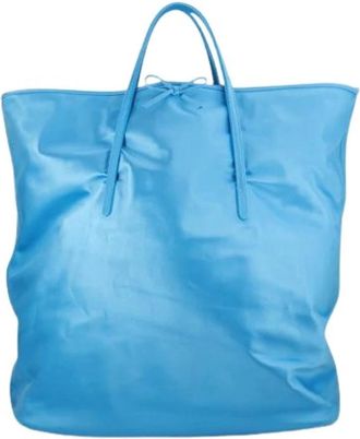 Balenciaga Pre-owned Vintage Tote Bag - Dames - Vintage Shopper - Blauw - ONE Size - Leer - Vintage