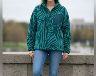 Sweaty Betty Zebra Print Sweatshirt In Teal