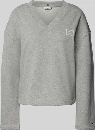 Tommy Hilfiger Sweatshirt mit Logo-Print in Mittelgrau, Größe XL