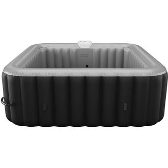 Vente-Unique Idromassaggio gonfiabile quadrato 6 persone L185 x P185 x H65 cm 140 ugelli daria Nero e grigio - B-COSY