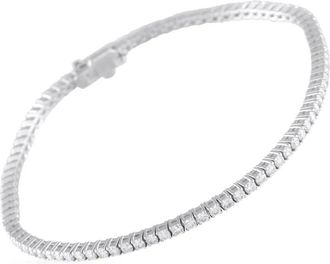 Luxury Bazaar Bracciale tennis in oro 18 carati con diamanti - Argento