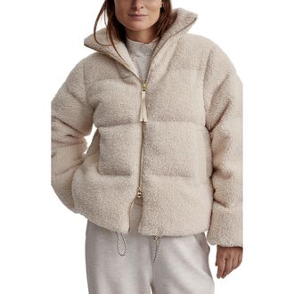 Varley Wilkins Fleece Puffer Jacket in Sandshell at Nordstrom Rack, Size Large