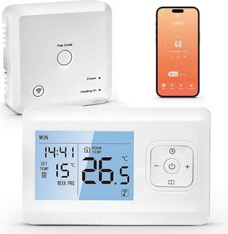 OEM Termostato Inteligente Inal&aacute;mbrico, Termostato Inteligente Wifi, Termostato Programable Para Caldera De Gas, Control Por Voz Y Control Remoto, Compati