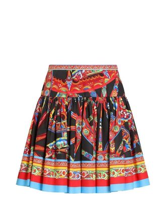 Dolce & Gabbana Popeline-Minirock mit Carretto-Print