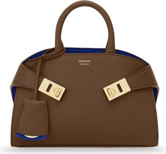 Ferragamo Mud Leather Mini Hug Handbag