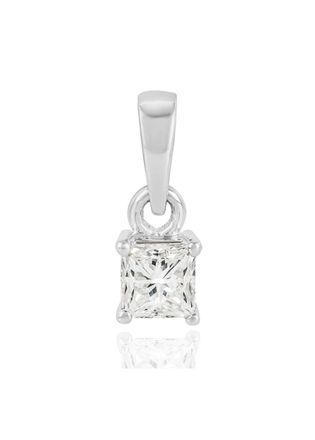 Bespoke Princess Cut White Gold Pendant