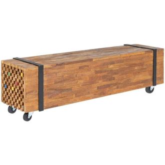 vidaXL Mueble Para Tv Madera Teca Macizo 110x30x32,5 Cm Vidaxl