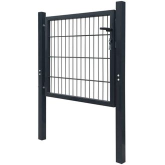 Berkfield Home Durable 2D Fence Gate (Single) Anthracite Grey 106 x 130 cm