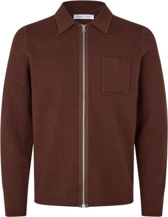 Sams&oslash;e & Sams&oslash;e Guna Full Zip - Heren - Vesten - Bruin - M - Polyester - Truien & Vesten