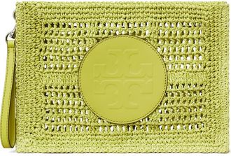Tory Burch Ella Hand Crochet Wristlet in Citrus Green at Nordstrom