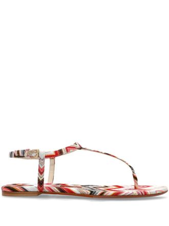 Missoni Zigzag sandals - women - Cotton - 39 - Red