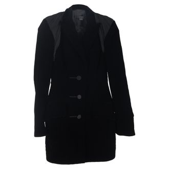 Alexander Wang Alexander Wang Eenknopspanelen Blazer in Zwarte Velvet