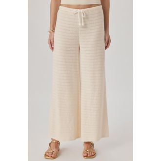 Splendid Marisol Mixed Stitch Wide Leg Pants in Shell Pink at Nordstrom, Size X-Small