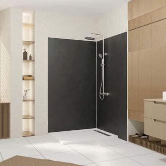 Aurlane Aurlane - Set di 2 Pannelli Murali Pietra Ardesia 120+90x210 cm + Profili Cromati