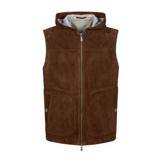 Eleventy Hooded Gilet - male - Eleventy - Waistcoats - Brown - L - Jackets