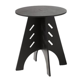 SoBuy Sobuy - Mesa Auxiliar Con Juntas De Espiga Mesita De Noche Mesa De Centro Para Sal&oacute;n Y Dormitorio 36 X 36 X 55 Cm Negro Hfbt01-sch Es