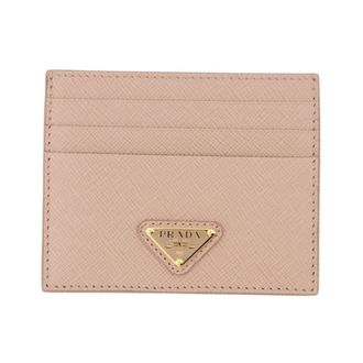 Prada Saffiano Leather Card Holder - Dames - Portefeuilles - Roze - ONE Size - Leer - Accessoires